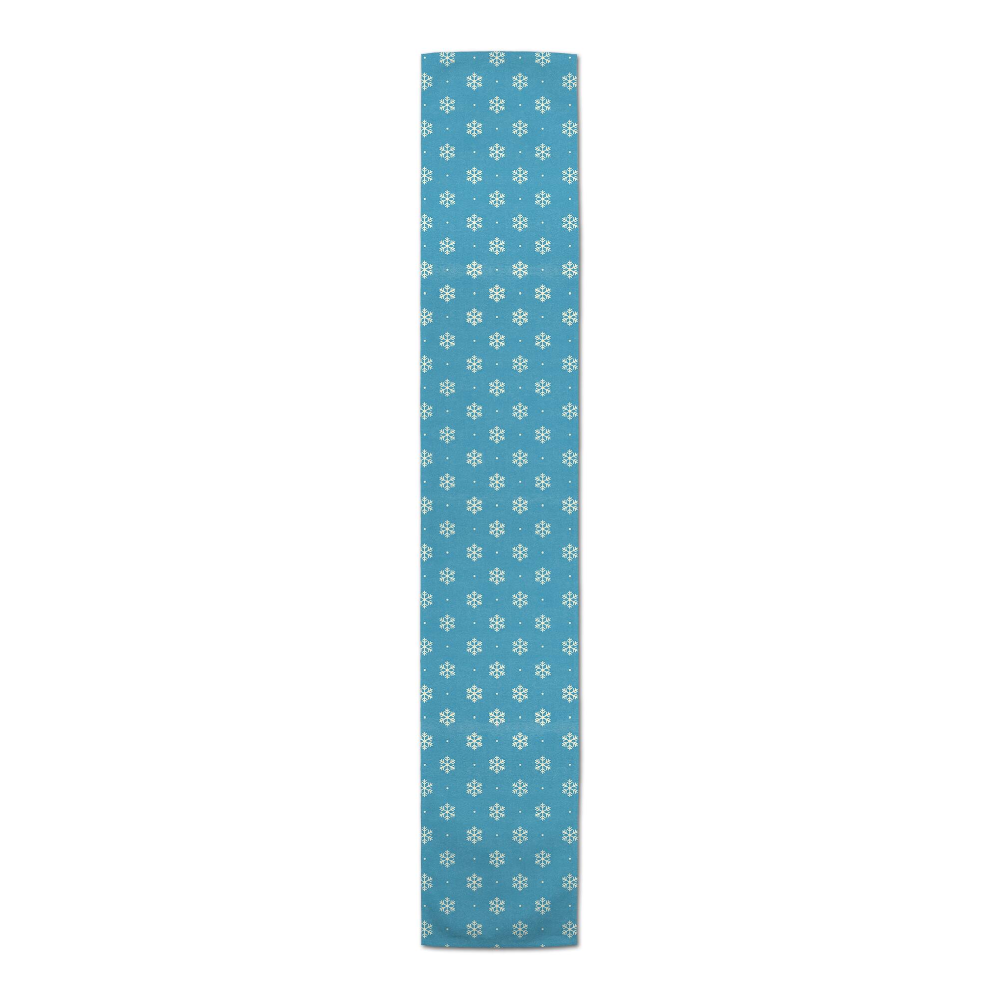 Simple Snowflake Blue 16x90 Poly Twill Table Runner